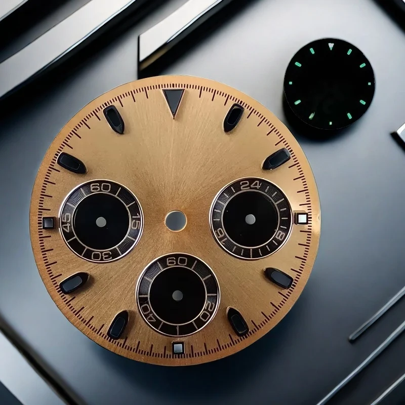 Enhanced Black and Multi-Color Dial for VK63 Movement with Date Display - 29mm