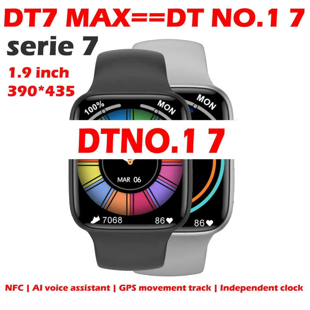 IWO DTNo.1 7 DT7 MAX Smart Watch For Men Women NFC AI Voice Assistant BT Call GPS Track Heart Rate Sleep Monitor 2022 Smartwatch
