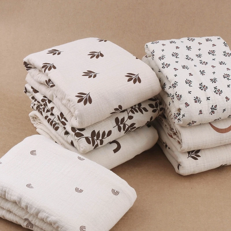 Cotton Gauze Muslin Baby Blanket Swaddle Wrap Kids Bath Towel