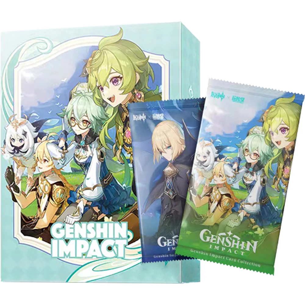 

New Genshin Impact Playing Cards for Kids Anime Figure Gintama Aether Jean Lisa Lumine Original Collection Card Children Toys