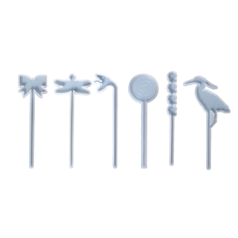 

MXME 1/6Pieces Silicone Hairpin Molds Hair Molds Jewelry Clip Molds for Hair