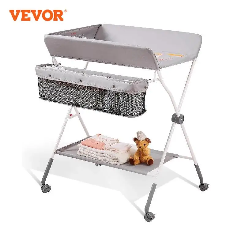 vevor-baby-changing-table-folding-diaper-changing-station-with-lockable-wheels-3-level-adjustable-heights-for-newborns-infant