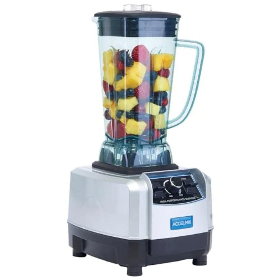 Commercial Electric Accelmix 2 HP Blender 68 oz 120V 1450 W Gray High-Speed Mixing for Smoothies and Shakes