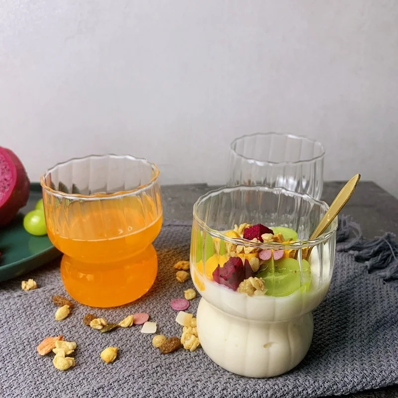 Tasses en Verre Isolées Machatea avec Colonnes Rayées