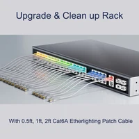 COMNEN 24 Pack Ethernet สายแพทช์ยืดหยุ่น Slim Cat6a 10G POE สาย LAN สําหรับสวิทช์ Ps5 Router Xbox คอมพิวเตอร์ 5