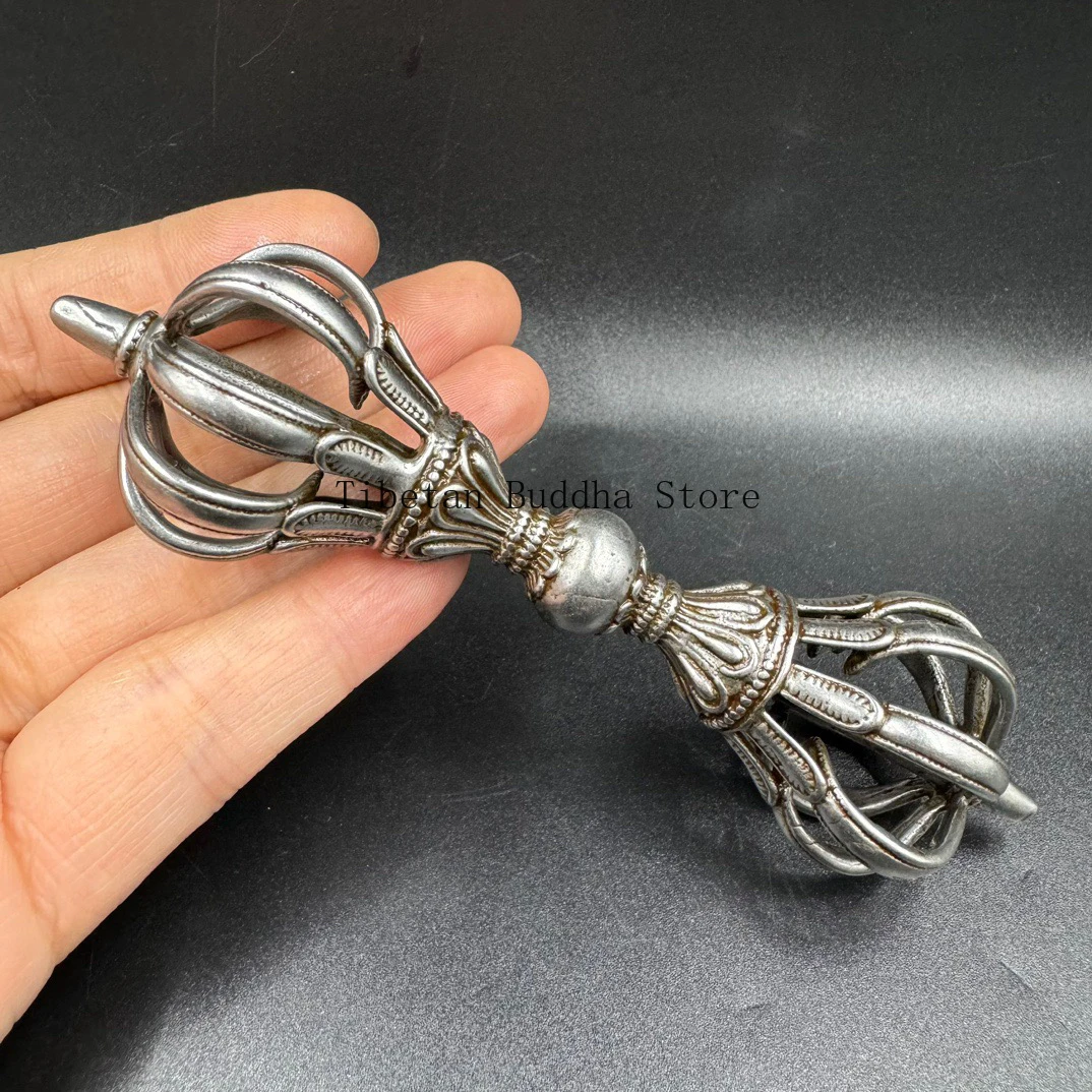Buddhist Dharma Artifact Nine-strand Golden Steel Pestle Tibet Cold Iron Puba Pestle Vajra Tiantie Warm and Quaint Collection An 2