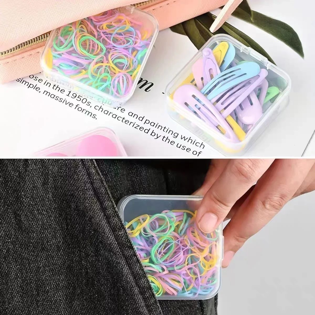 Transparent Plastic Jewelry Box with Buckle Closure Large Capacity 30 Compartments Storage Container for Small Accessories