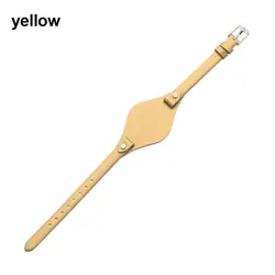 Genuine Leather Watch Band Loop Strap Replacement Wristband in Classic Brown (Yellow)
