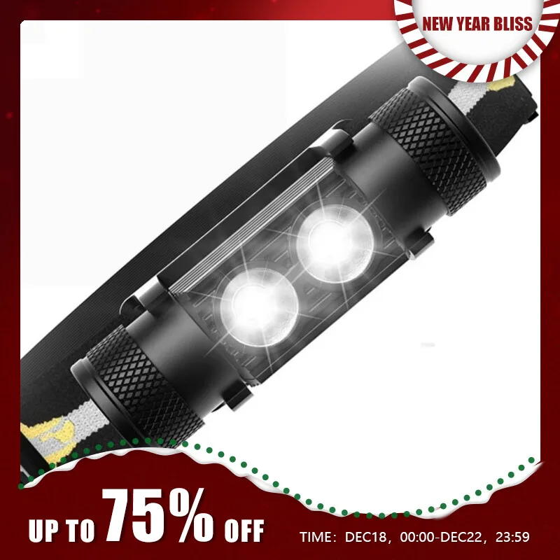  H25S Headlamp 18650 Headlight Dual Luminus SST40 LED 1200lm USB Rechargeable Outdoor Tactical Working Lamp 