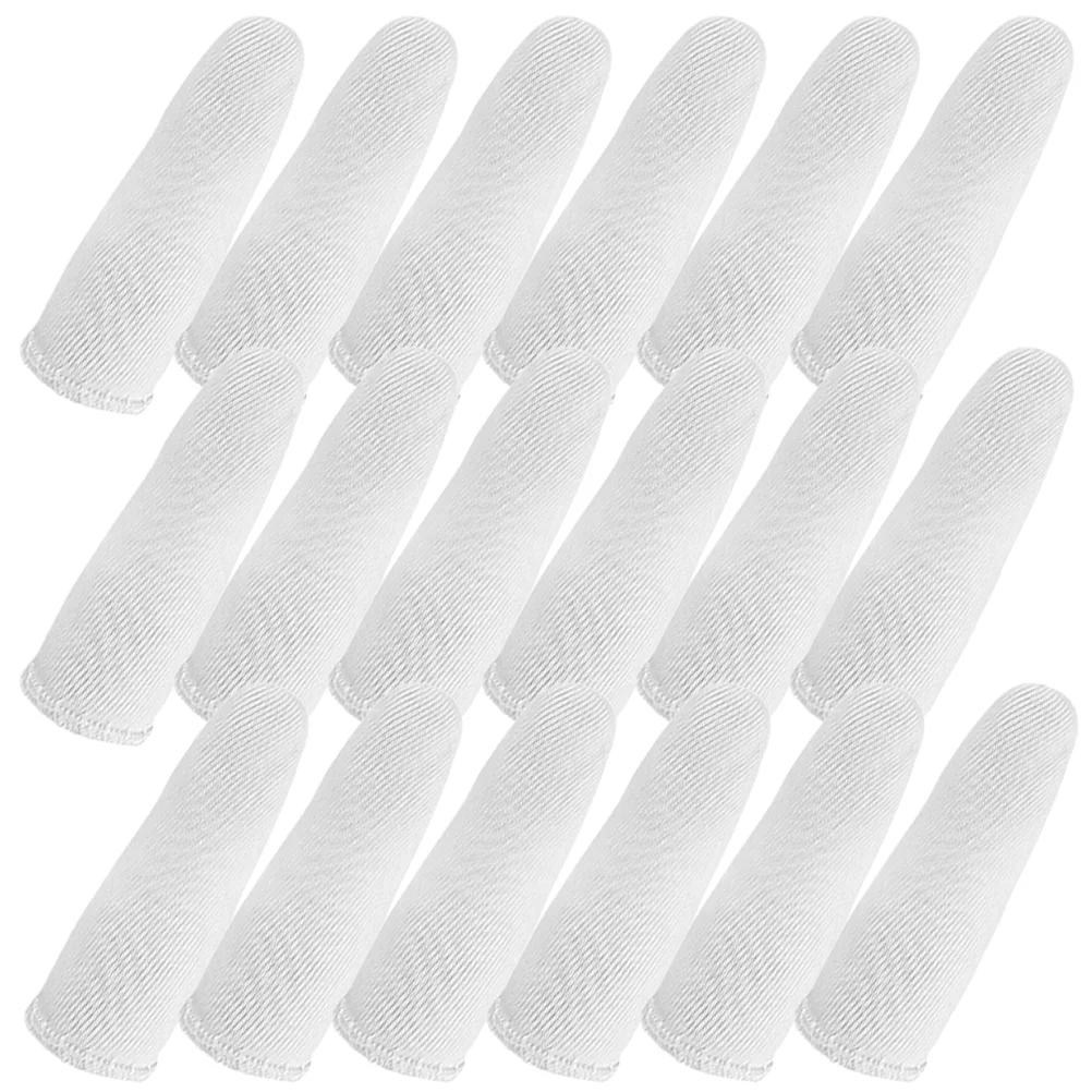 

60 Pcs Pure Cotton Finger Cots Breathable Fingertip Protector Tips Covers for Protection Absorb Sweat