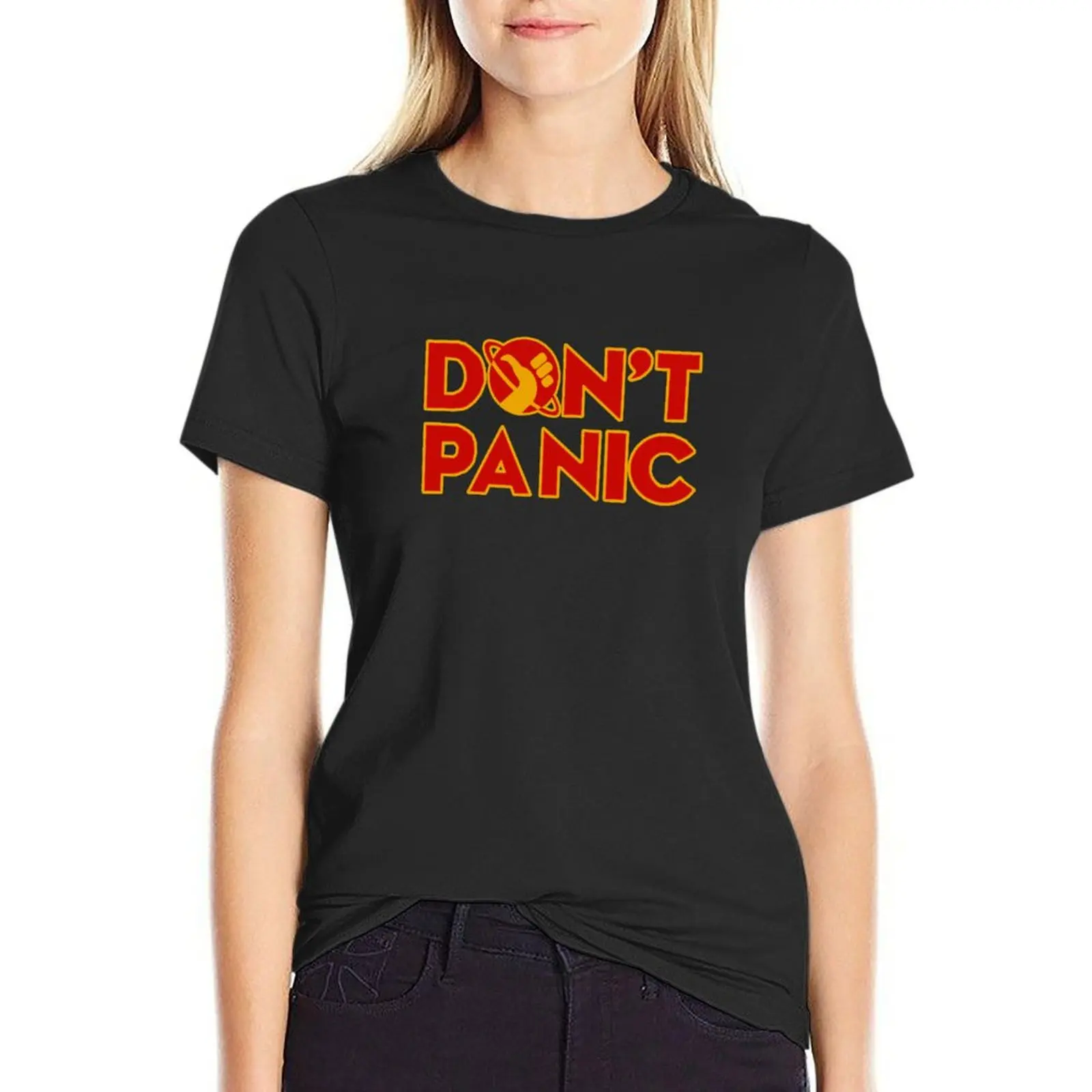 

Don't panic The Hitchhiker's Guide to the Galaxy T-Shirt t shirts for Womens t shirt Women Top Women T-shirts for Women