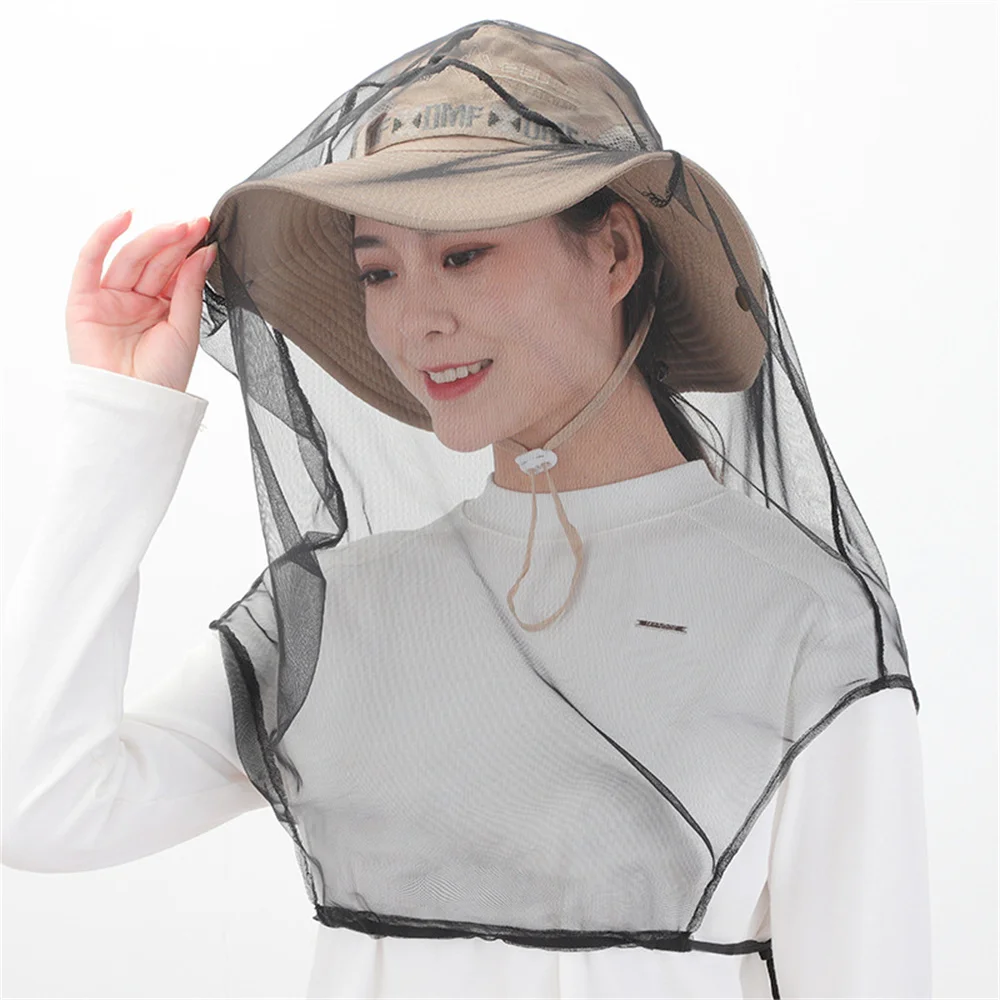 Mosquito-proof Fishing Hat Anti-insect Bite Net Yarn Hood Mosquito Insect Cap Beekeeping Sun Protection Breathable Camping Caps