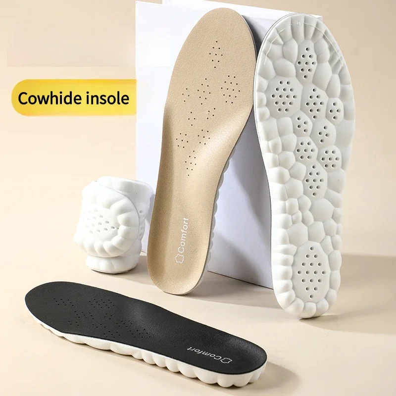 Arch Support Foot Orthopedic Insoles for Feet Cowhide Insole for Shoes Plantar Fasciitis Pads Sports Shock Absorption Shoe Sole
