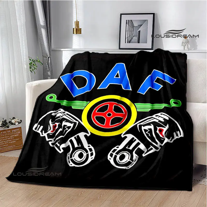 3D DAF 트럭 레트로 인쇄 담요 피크닉 담요 따뜻한 플란넬 담요 부드럽고 편안한 담요 침대 라이닝 생일 선물