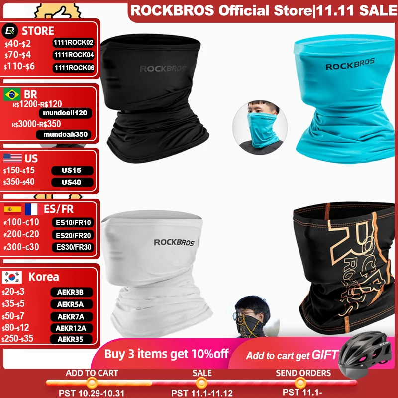 ROCKBROS Summer Ice Silk Cycling Face Mask Anti UV Anti sweat