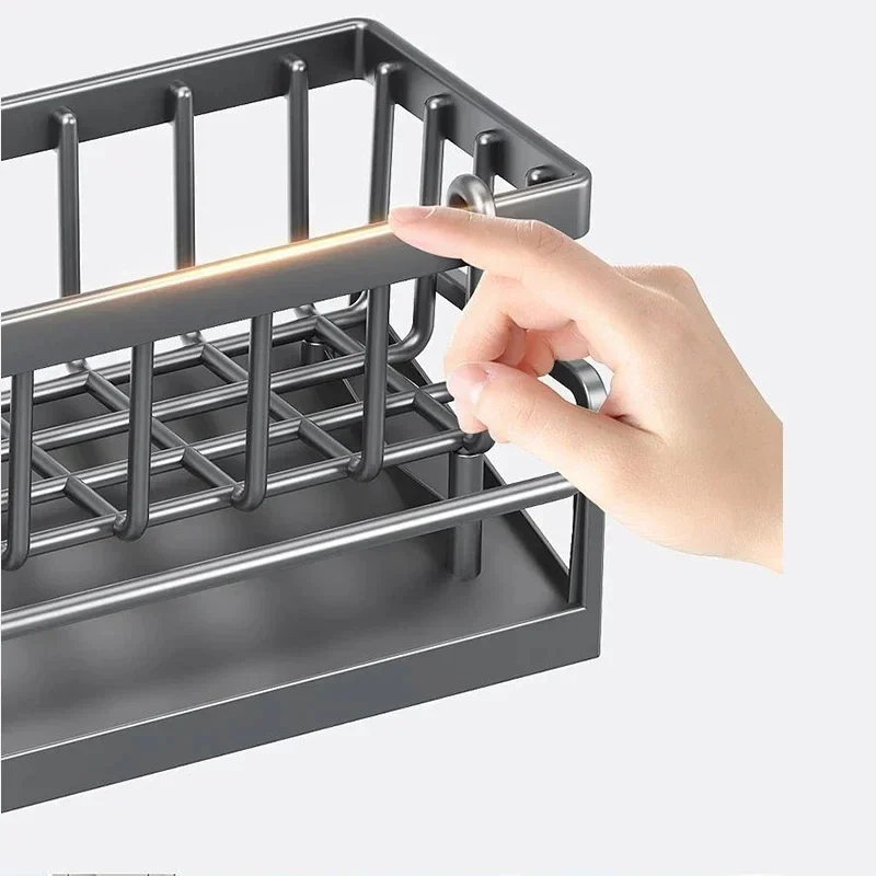 Kitchen Stainless Steel Sink Drain Rack Sponge Storage Faucet Holder Soap Drainer Towel Rack Shelf Organizer Kitchen Accessories