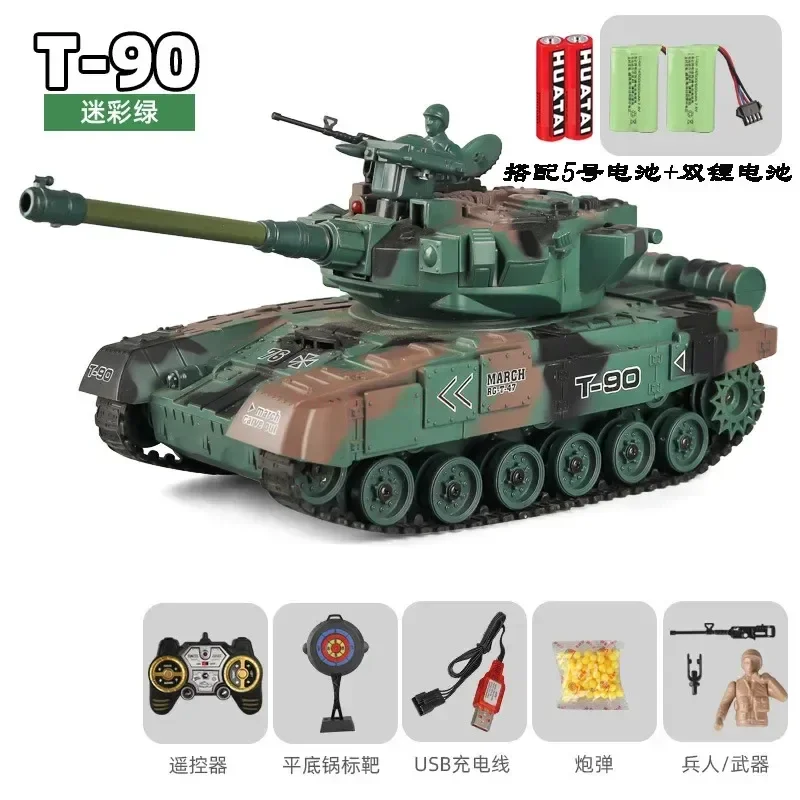 New Wireless RC T60 T90 Tank Remote Control Launch Missiles Battle Game Military Drift Puzzle Toys Boy Color Box Birthday Gift