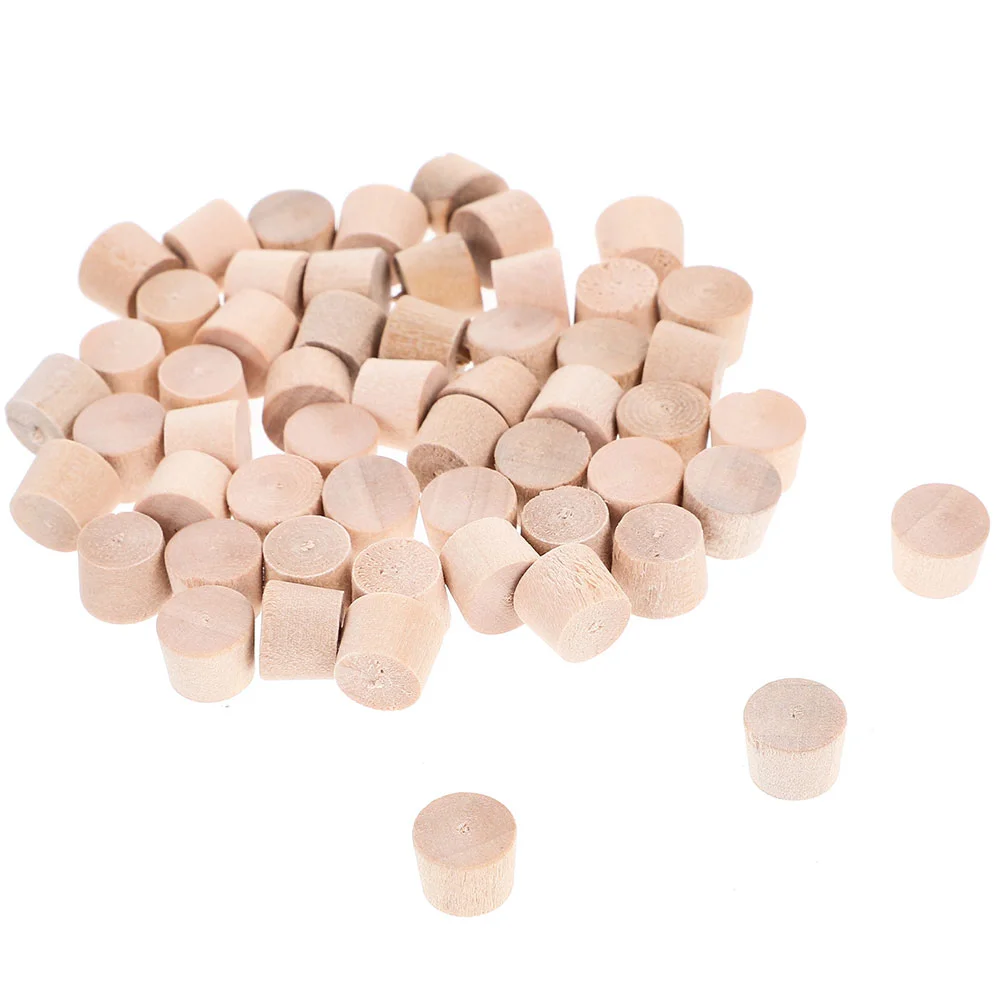 100 Pcs Cork Wooden Plug Round Hole Plugs Pocket Furniture Button Small Covers Carpenter Bee