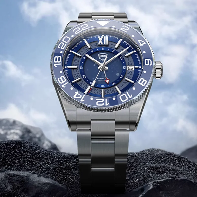40Mm Gmt Watch Lobinni Nh34A Orologio Meccanico Automatico Da Uomo 100M Orologi Sportivi Subacquei Impermeabili Per Uomo Relogio Masculino