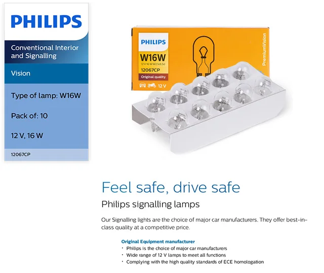 Philips Led 921 T16 T15 W16w 11067ulw Ultinon Led 6000k Cool Bleu Blanc  Clignotant Feux Arrière Indicateurs Lampe Feu Stop, 1x - Signal Lamp -  AliExpress