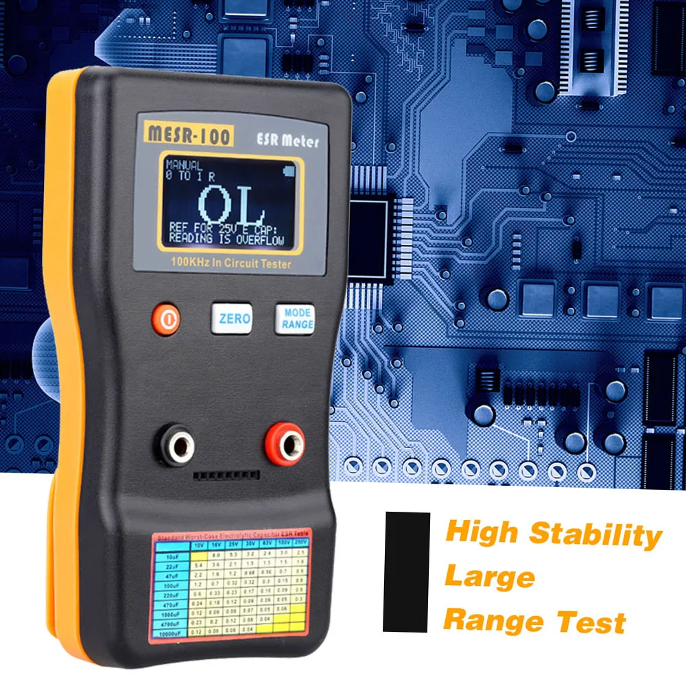 MESR-100 ESR Capacitor Tester Ohm Meter Professional Measuring Internal Resistance of Capacitor Capacitance Circuit Tester