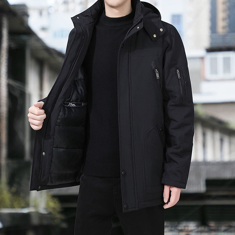 Men Winter Fleece Jacket Coat Thick Warm Casual Parkas Outwear Man Hooded Warm Snow Overcoat Outdoor Hiking Fishing Windbreaker