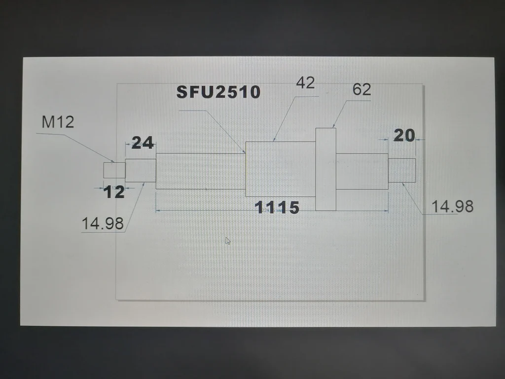 

1 шт. RM2510, длина винта 1170 мм и 1 шт. шариковой гайки SFU2510, как на чертеже