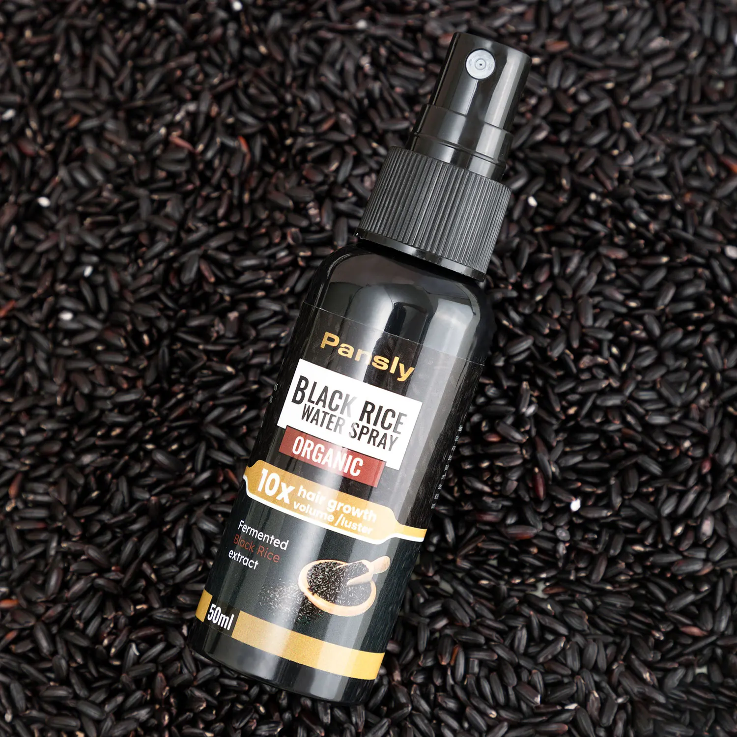 50ML Organic Black Rice Water Spray Naturally Enhances Moisturizing And Thickening, Suitable For Dry And Damaged Hair Types