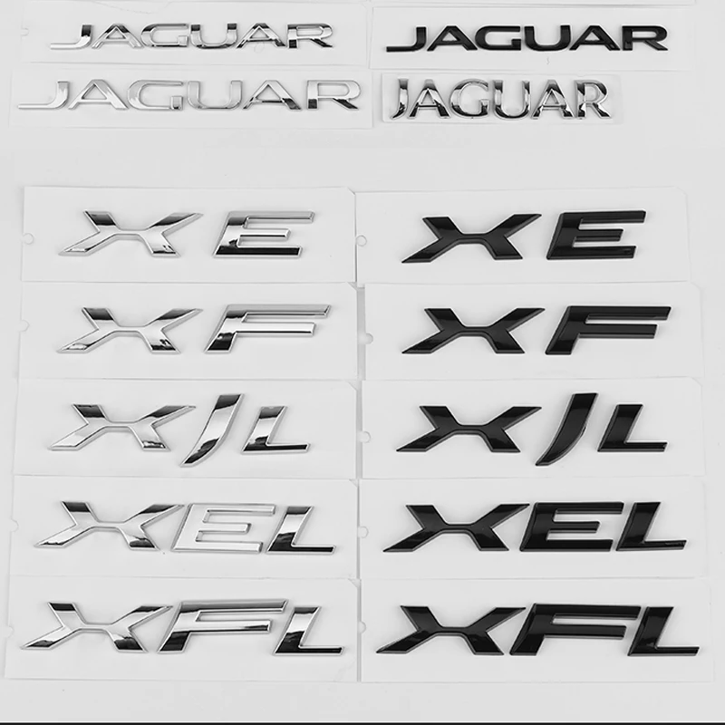 Adatto Per Jaguar Black Car Letters Rear Xel Xfl Xjl F-Pace F-Type Epace V6 Black Label 5.0 Emblem Badge Sticker Accessori