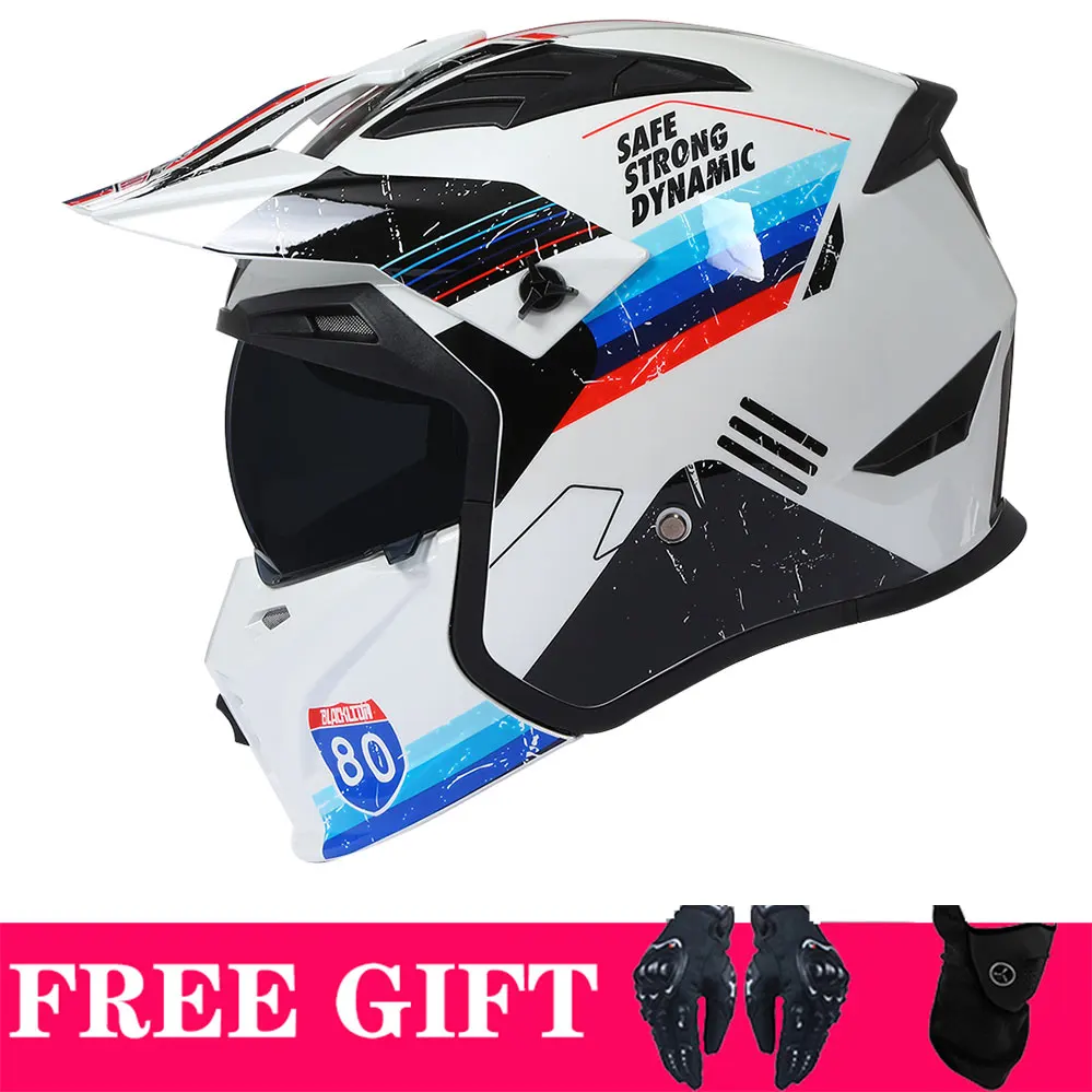 

Мотоциклетный шлем, модульный шлем на все лицо, для гонок по бездорожью, изменяющийся, одобрен ECE DOT