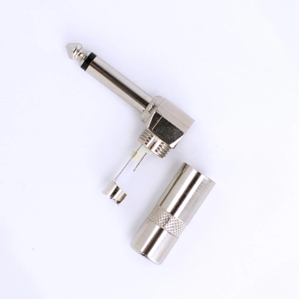 4Pcs 1/4 Inch 6.35mm Right Angle Male Stereo Mono Plug Guitar Cable Audio Connector Jack  For Guitar And Instrument Audio Cables