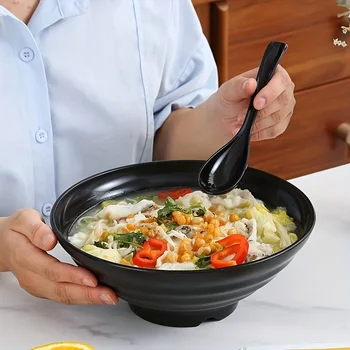 Bol à Ramen en plastique épais bol à salade antidérapant couleur unie parfait pour la cuisine restaurant bol à nouilles Lamian (pas en céramique) 1