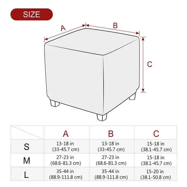 Copri Pouf Rettangolare Elasticizzato In Velluto, Nero, Taglia L (68-106x50-76 Cm) - Fodera Morbida E Antimacchia Per Sgabelli E Ottomane, Facile Da Lavare