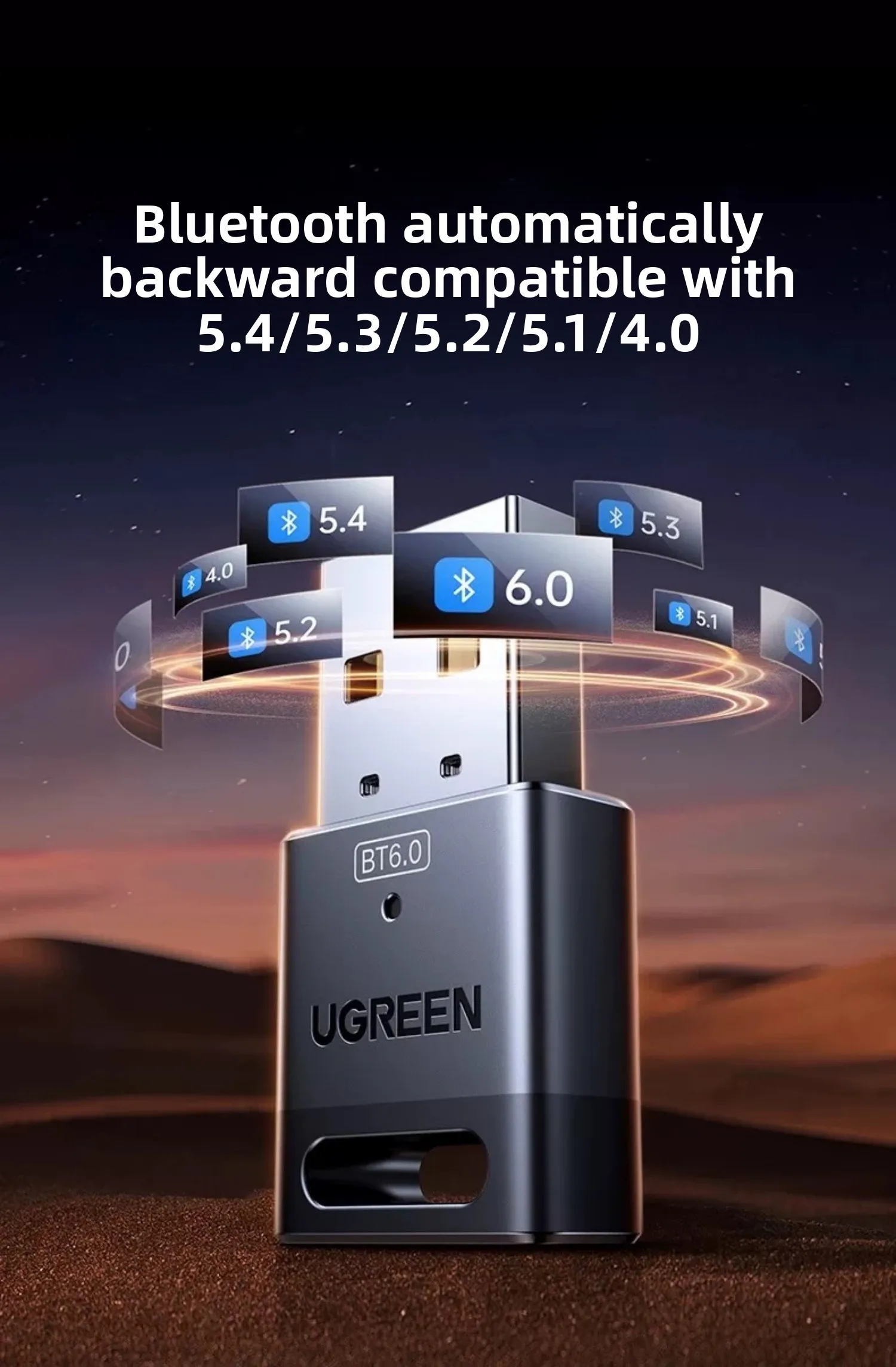 UGREEN USB 블루투스 어댑터 6.0 무선 블루투스 송신기 키보드, 마우스, 헤드폰 호환
