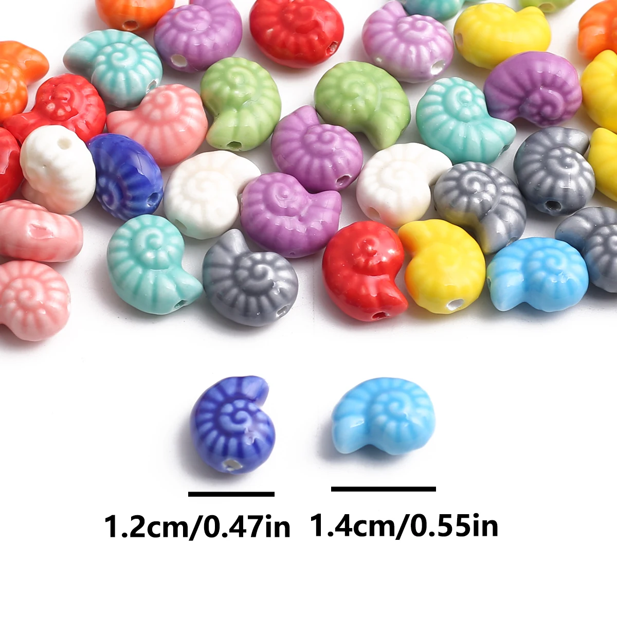 14pcs 혼합 달팽이 세라믹 비즈 도자기 루즈 비즈 쥬얼리 만들기 DIY 수제 귀걸이 목걸이 팔찌 액세서리