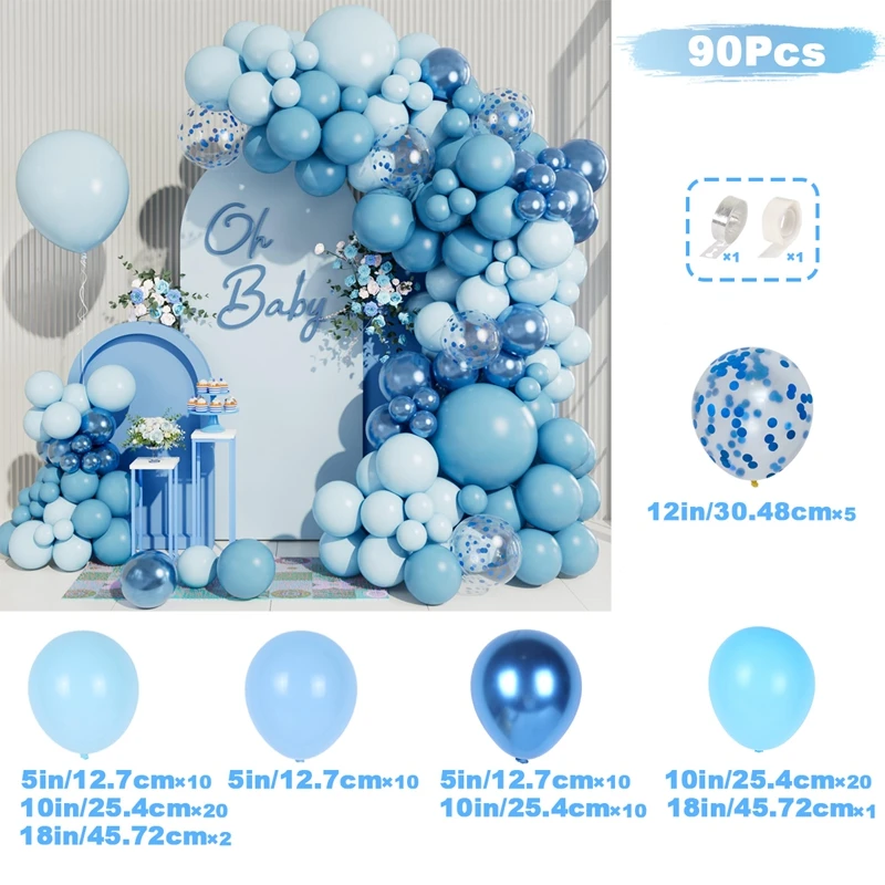 Description Picture 6 of itemBlue Balloons Garland Arch Kit Birthday Party Decor Kids Boy Wedding Birthday Party Supplies Baby Shower Decor Latex Balloon