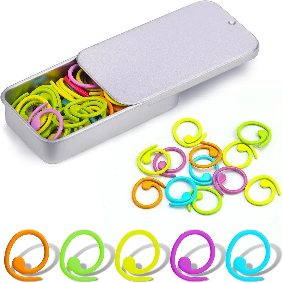 Crochet Kit Crochet Stitch Markers KRABALL Crochet Stitch Markers Kit Multiple shapes For Crocheting Clothing Tag DIY Craft Project Storage Box
