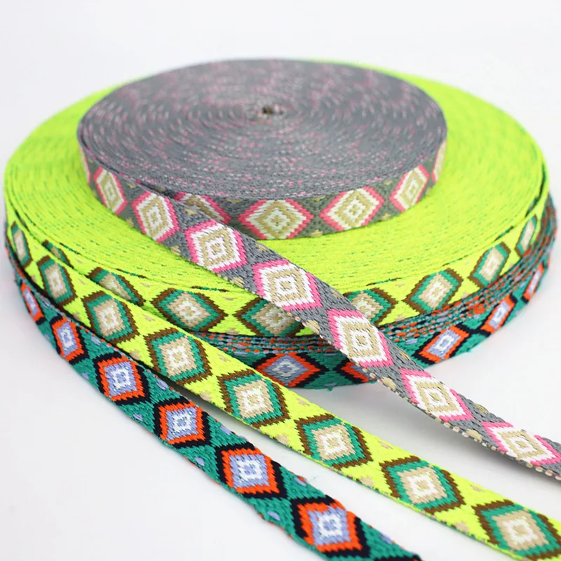 Retro Jacquard Webbing Bag Belt Straps for DIY Horse Or Big Pet Collar Clothing Sewing 3Yards 10-20MM