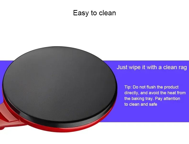 Description Picture 5 of itemElectric Crepe Maker Breakfast Pizza Machine Pancake Baking Pan Cake Non-stick Griddle Chinese Spring Roll Cooking Tools EU