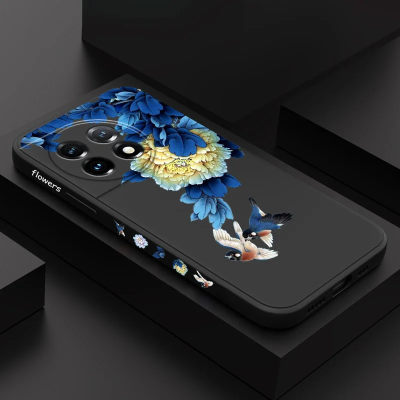Blue Blossom Liquid Silicone Phone Case