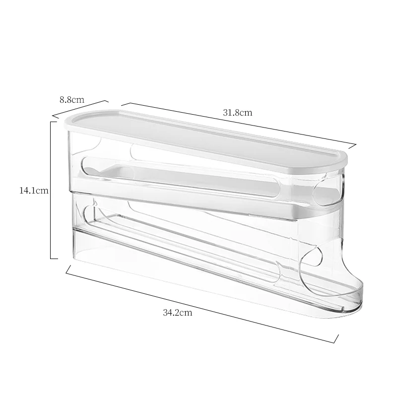 Automatic Scrolling Egg Rack Kitchen Egg Holder Storage Box Egg Basket Container Organizer Rolldown Refrigerator Egg Dispenser 6