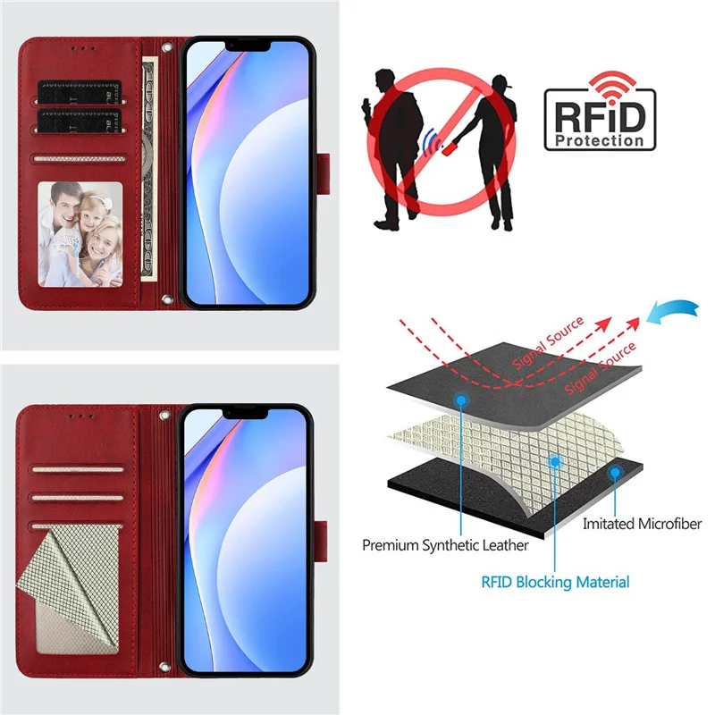 Luxury Flip Leather Wallet Case - Magnetic Book Style Phone Cover & Card Holder