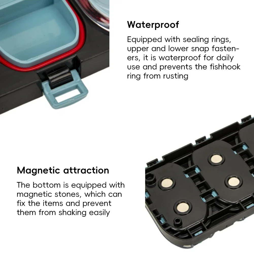Magnetic Fishing Hook Outdoor Fishing Gear Accessories Box Waterproof Outdoor Fish Box for Bass Carp Fishing Accessories