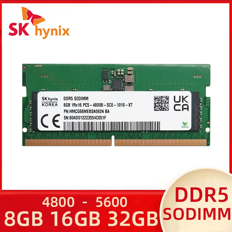 SK Hynix DDR5 SODIMM RAM voor Laptop 8 GB/16 GB/32 GB PC5 1RX8