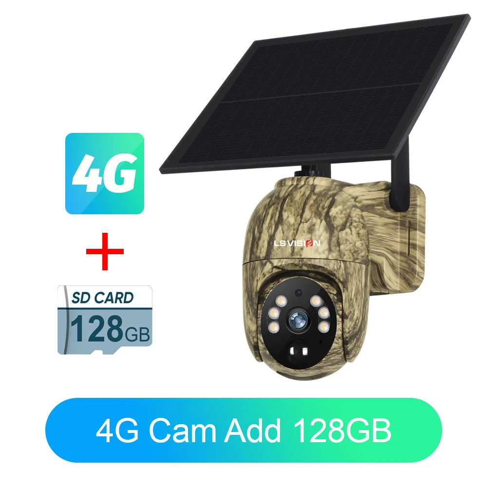LS VISION 2K 4G Solar Security Cameras WIFI Wireless Outdoor 360° Live View
