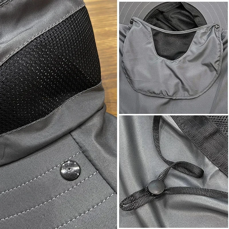 Summer Sun Hats Outdoor Fishing Hats Men's And Women's Camping Visors Bucket Hats Neck Flap Bucket Hats