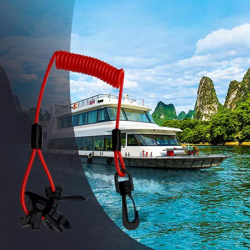 Marine Button Keys Lanyard Outboard Marine Engine Cutoff Button Cord Tether With 7 Keys Lanyard Button Stop Lanyard For Outboard