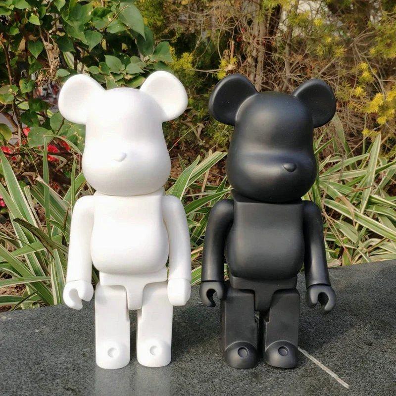 28cm 400% Bearbrick Bear@Brick Action Figures DIY Paint Bear Brick Toys Violent Bear Ornaments Home Decor Kids Birthday Gift Toy