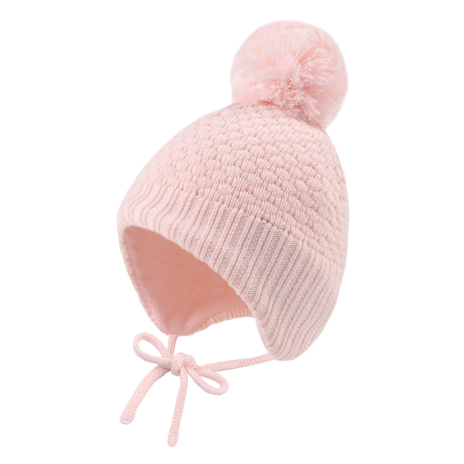 New Winter Kids Girls Knitted Hat With Earflaps Toddler Knitted Cap for Girls Children Boys Warm Kids Bonnet Cap Accessories