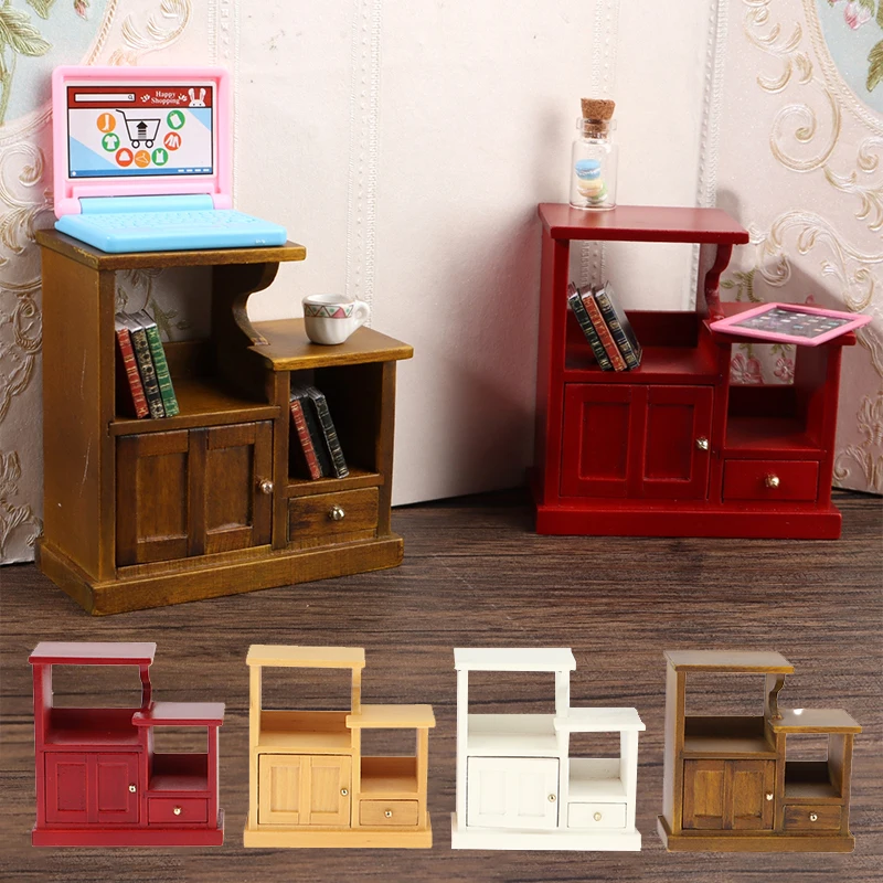 

1:12 Dollhouse Miniature Storage Cabinet Display Rack Drawer Chest Furniture Model Decor Toy Doll House Accessories